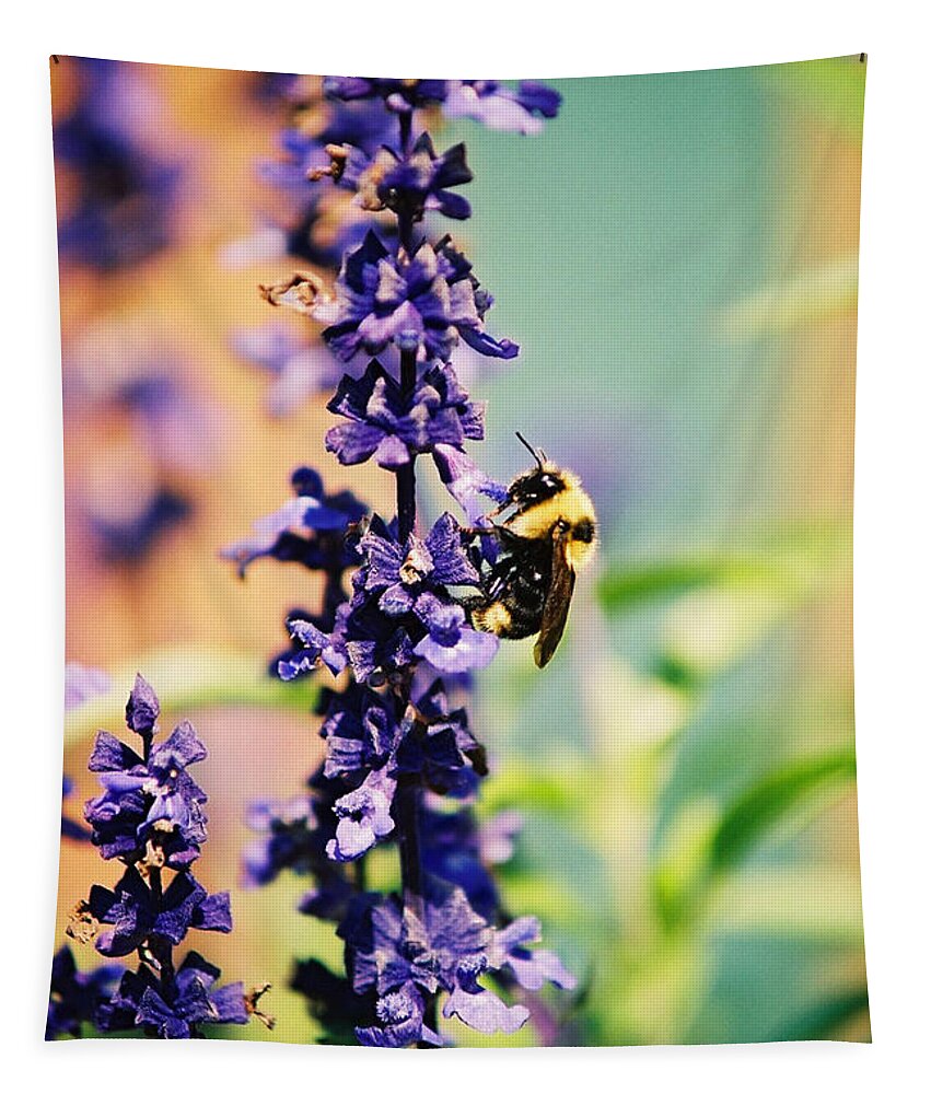 Bees Tapestry featuring the photograph Bumble Bee by Randy Harris