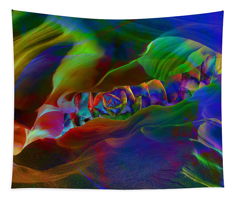 Abstract Tapestry featuring the digital art Burrow by Barbara Berney
