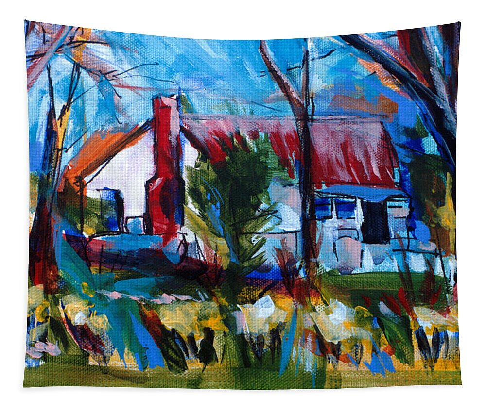 Watkinsville Tapestry featuring the painting Buttlers House by John Gholson