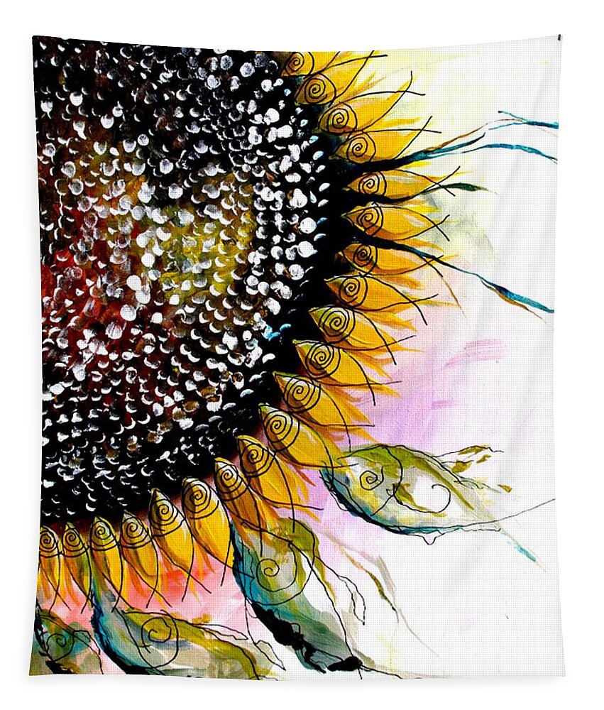 Sunflower Tapestry featuring the painting California Sunflower by J Vincent Scarpace