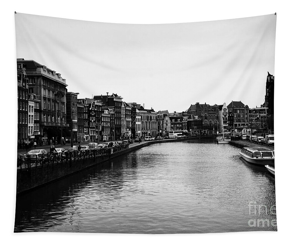 Canal Tapestry featuring the photograph Canals of Amsterdam by Leslie Leda