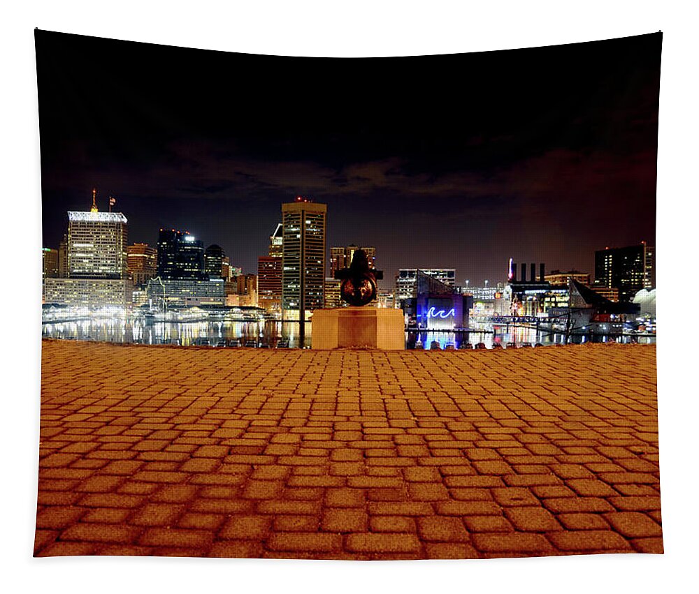 Baltimore Tapestry featuring the photograph Charm City Skyline by La Dolce Vita