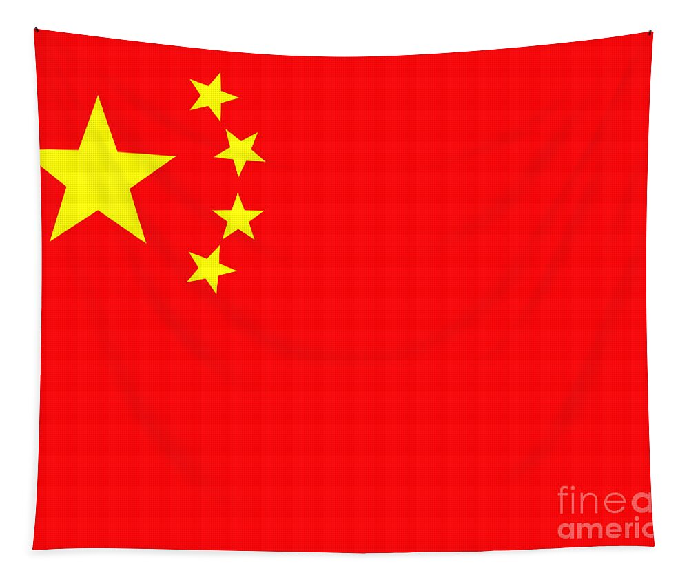 Chinese Flag Tapestry featuring the photograph Chinese flag by Steev Stamford