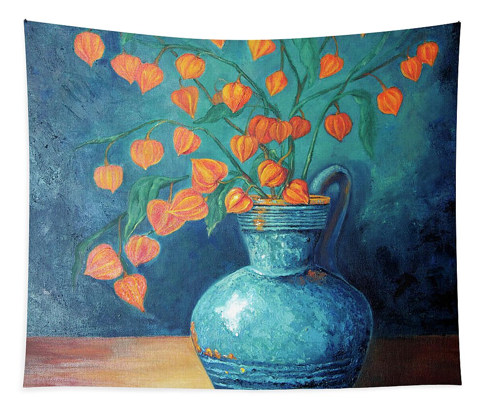 Still Life Tapestry featuring the painting Chinese Lanterns by Portraits By NC