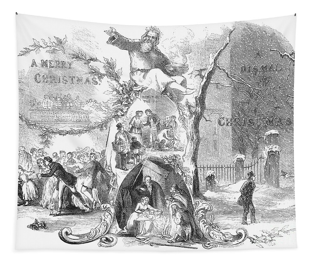 1852 Tapestry featuring the photograph Christmas Allegory, 1852 by Granger