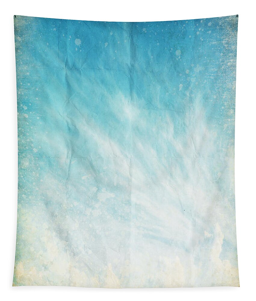 Abstract Tapestry featuring the photograph Cloud And Blue Sky On Old Grunge Paper by Setsiri Silapasuwanchai