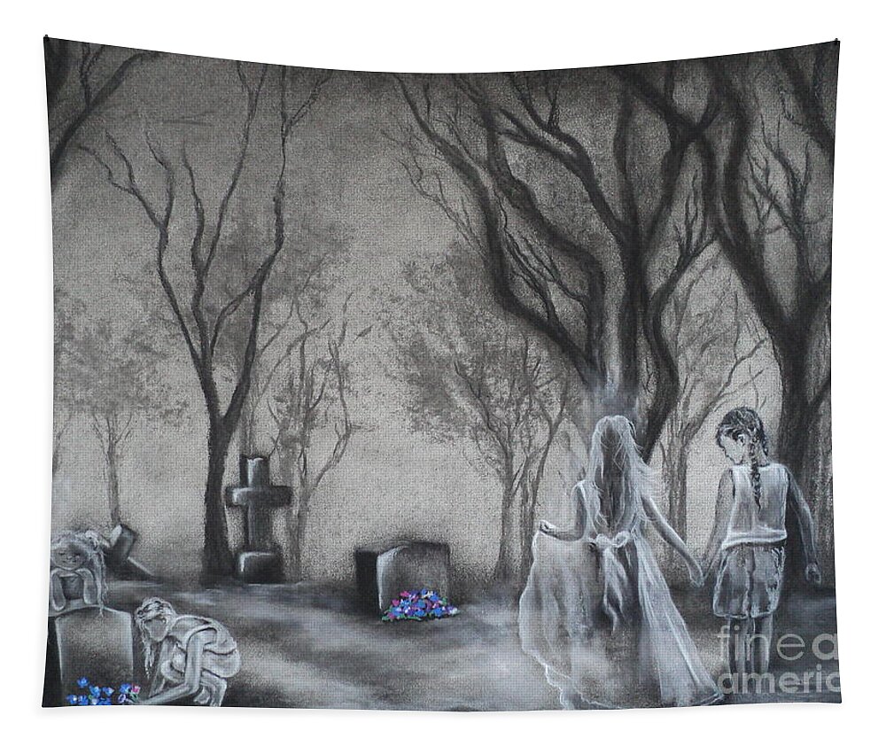 Cemetary Tapestry featuring the drawing Communion by Carla Carson