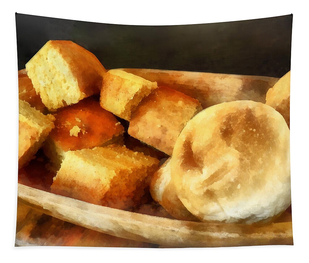 Cook Tapestry featuring the photograph Cornbread and Rolls by Susan Savad