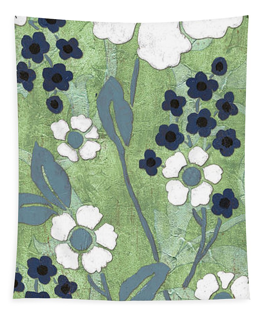 Floral Tapestry featuring the painting Country Spa Floral 1 by Debbie DeWitt