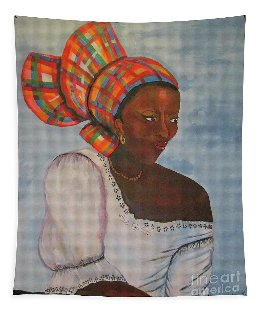 Creole Tapestry featuring the painting Creole Woman by Jennylynd James