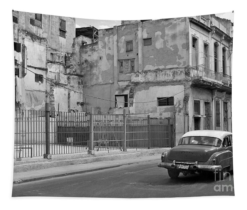 Cuba Tapestry featuring the photograph Cuban Car by Lynn Bolt