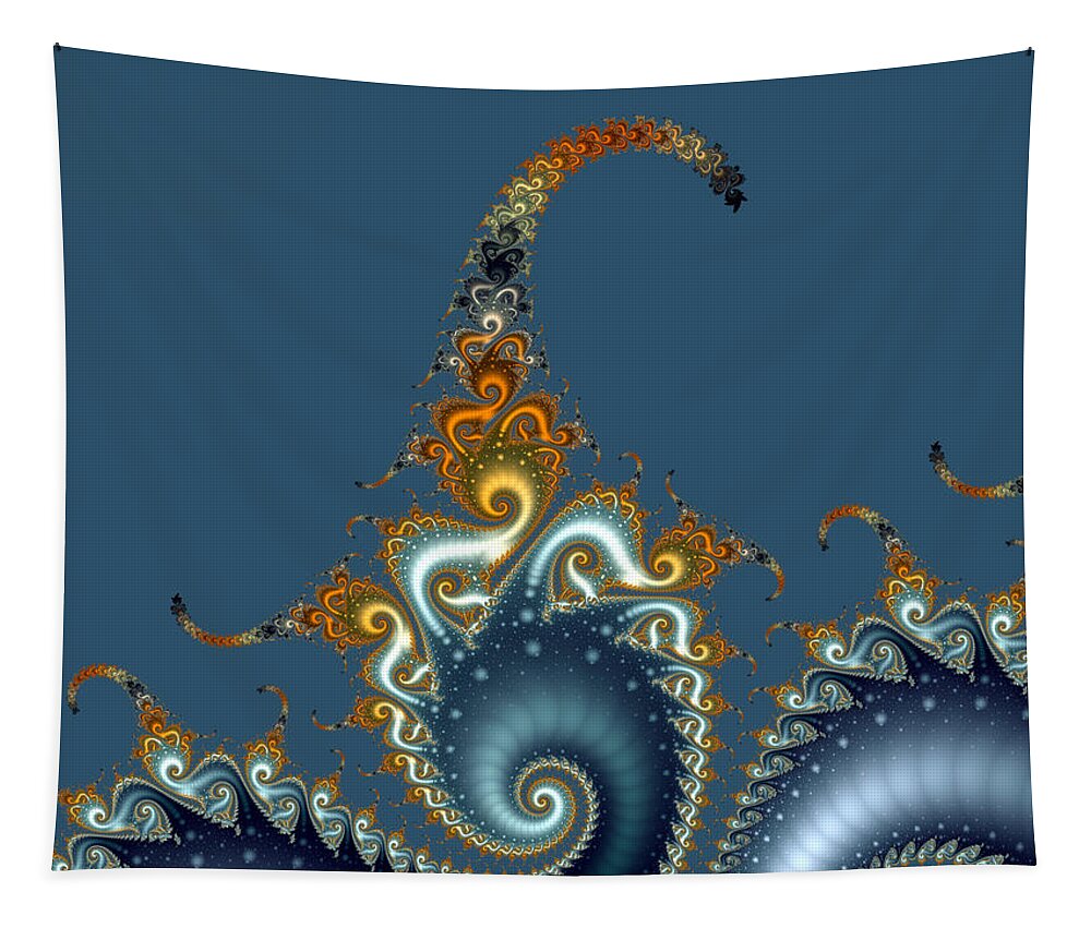 Fractal Tapestry featuring the digital art Curly Curly by Richard Ortolano