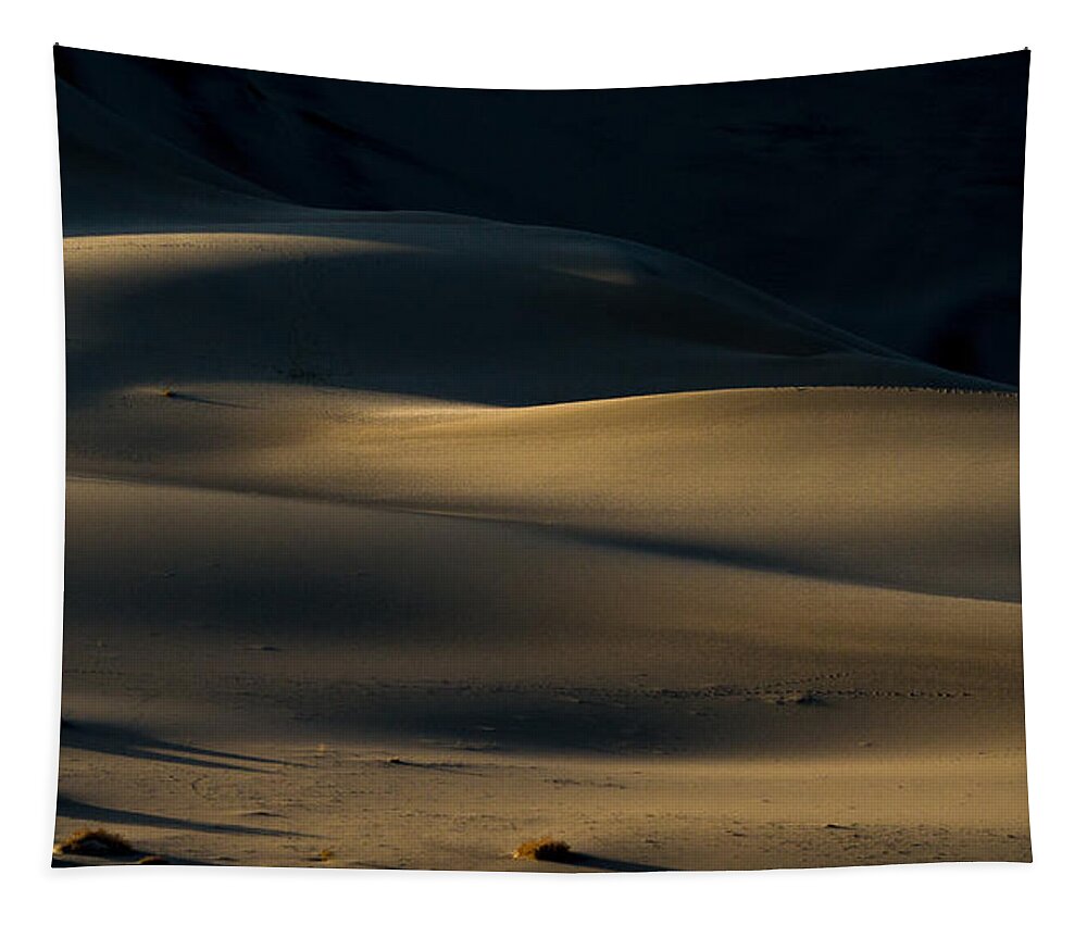 Death Valley Tapestry featuring the photograph Dark dunes by Jean Noren