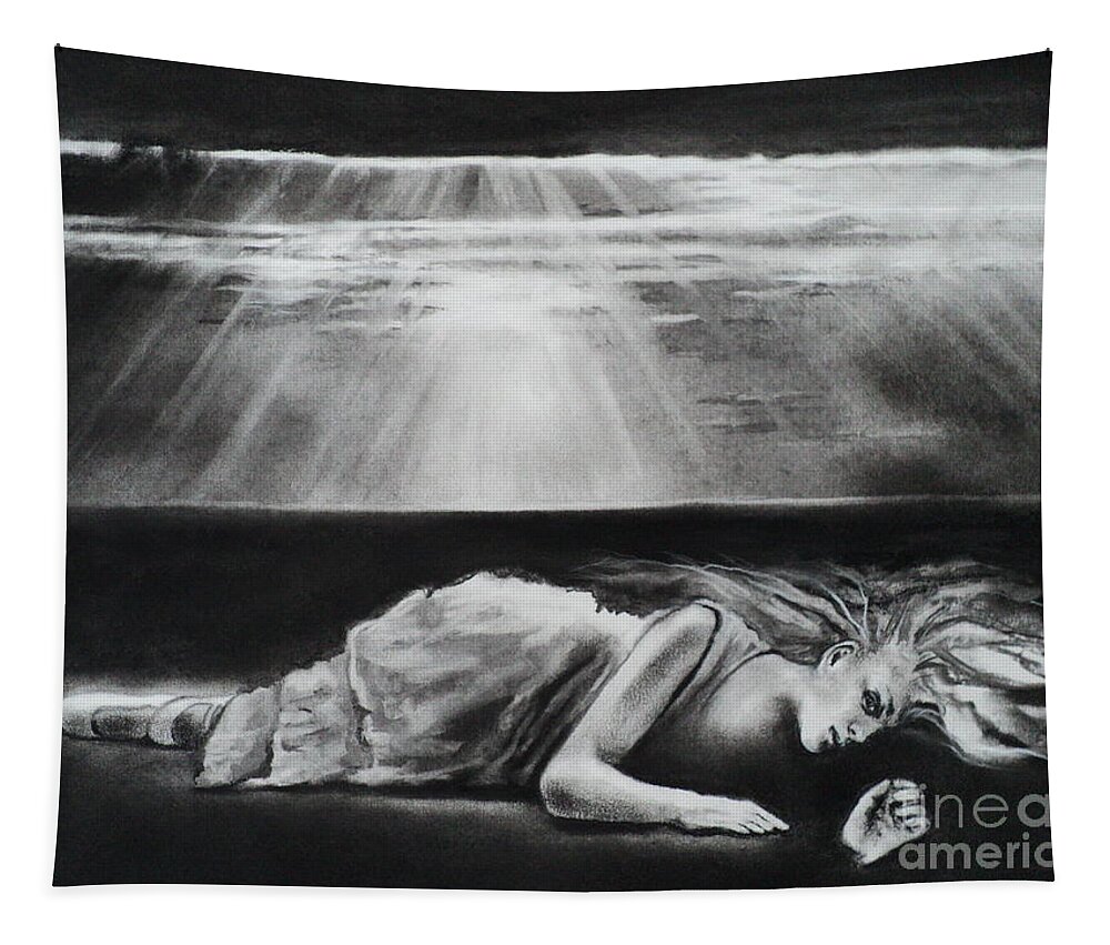 Darkness Tapestry featuring the drawing Darkness Falls Upon Me by Carla Carson