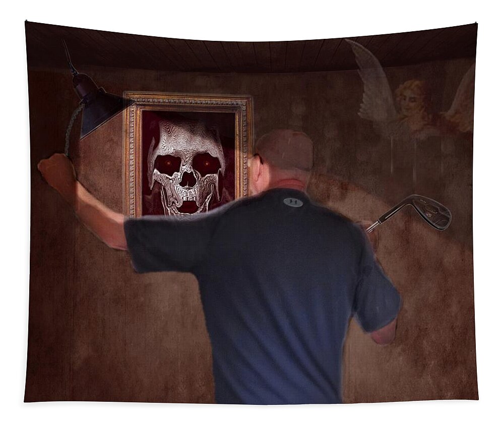 Mirror Tapestry featuring the mixed media Deep Into The Mirror by David Dehner