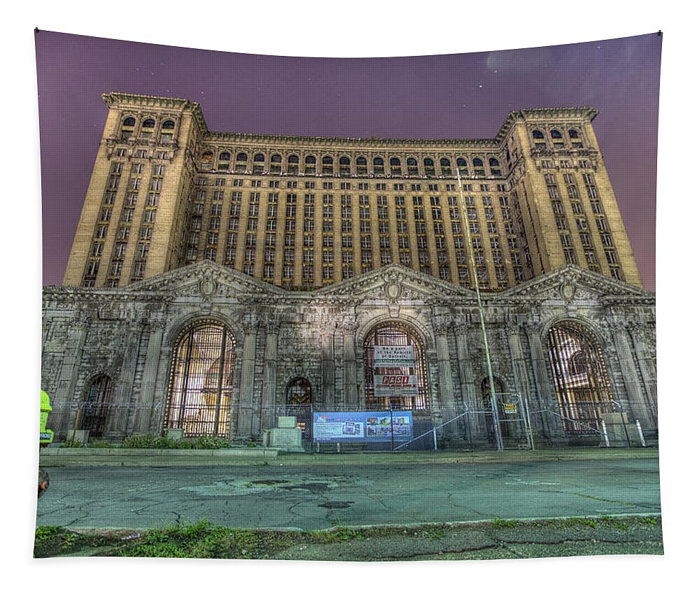 Abandoned Tapestry featuring the photograph Detroit's Michigan Central Station - Michigan Central Depot by Nicholas Grunas