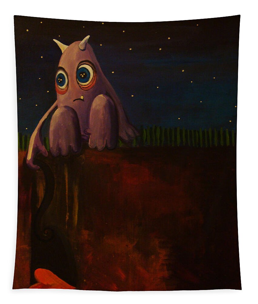 Monster Tapestry featuring the painting Disconnecting by Mindy Huntress