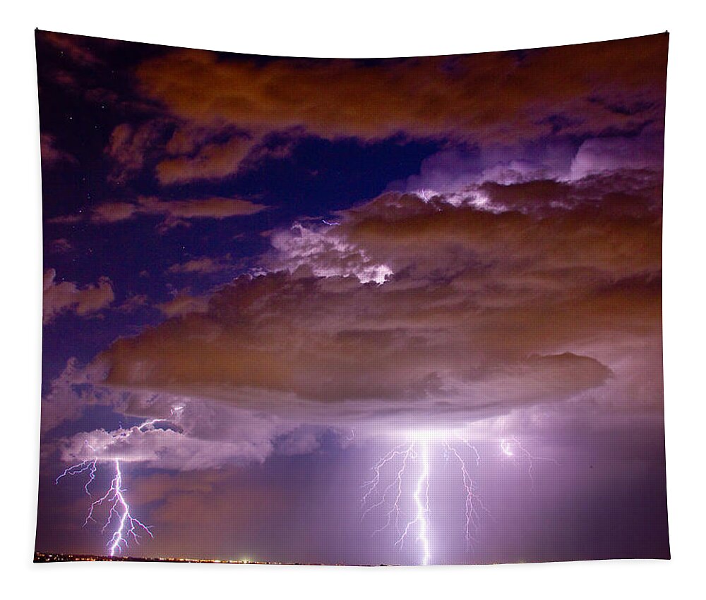 James Insogna Tapestry featuring the photograph Double Trouble Lightning Strikes by James BO Insogna