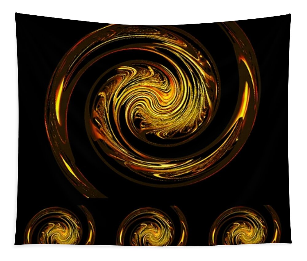 Abstract Tapestry featuring the digital art Dragons III by Leslie Revels