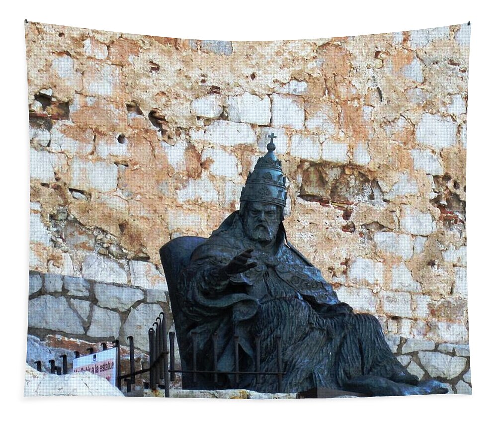 El Cid Tapestry featuring the photograph El Cid The Movie Remembered at Peniscola Castle by John Shiron