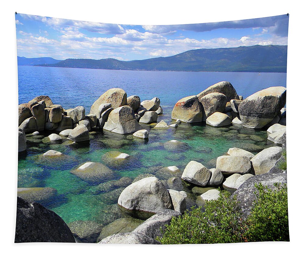 Emerald Waters Lake Tahoe Tapestry featuring the photograph Emerald Waters Lake Tahoe by Frank Wilson