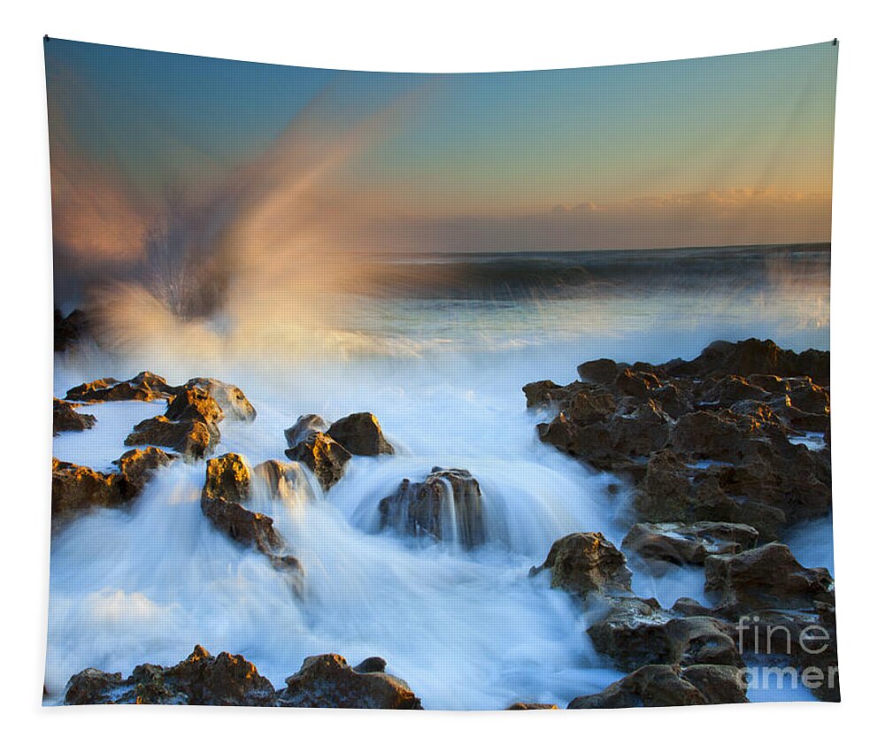 Explosion Tapestry featuring the photograph Explosive Dawn by Michael Dawson