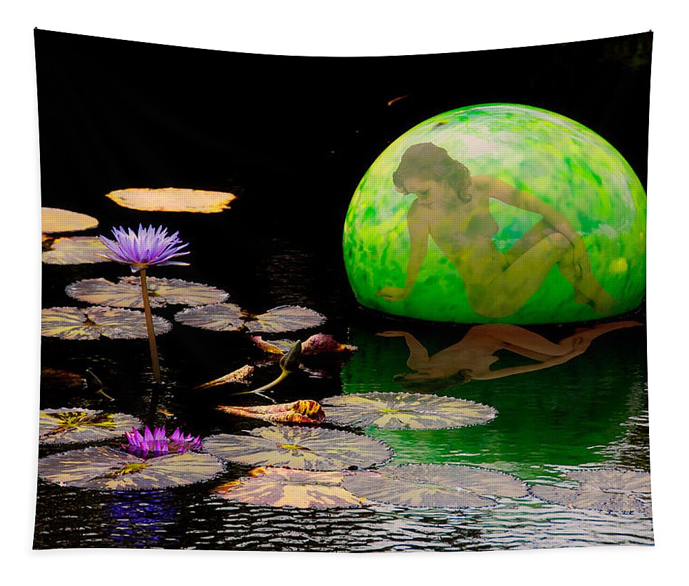 Full Nude Tapestry featuring the photograph Fairy By The Pond by Harry Spitz