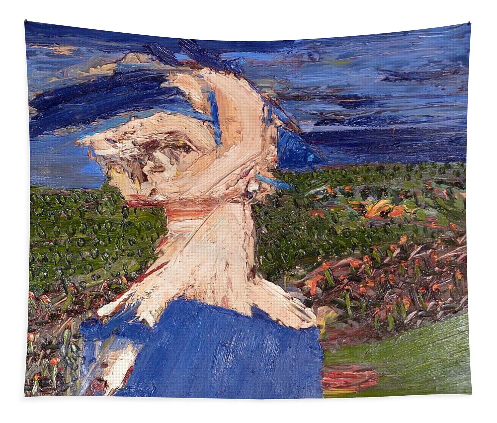  Tapestry featuring the painting Farmers Widow by JC Armbruster