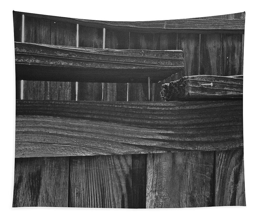 B&w Tapestry featuring the photograph Fence To Nowhere by Bill Owen