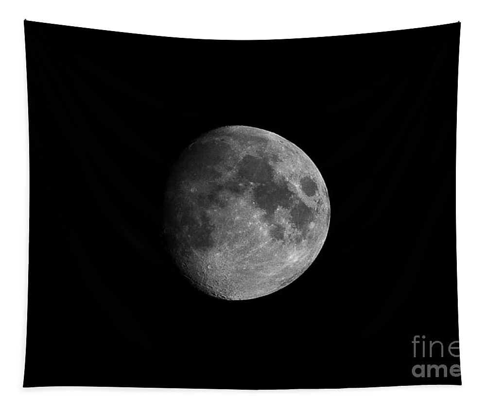  Yhun Suarez Tapestry featuring the photograph First Quarter Moon by Yhun Suarez