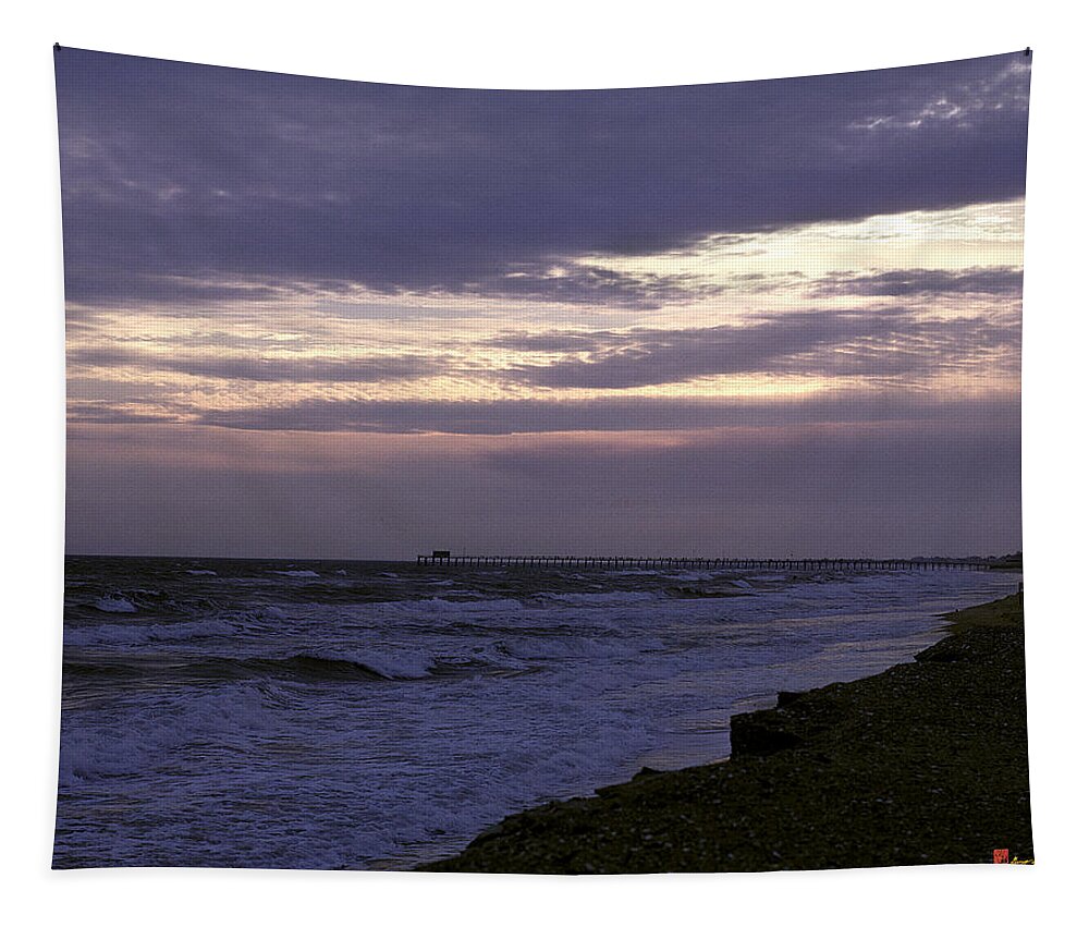 Ocean Tapestry featuring the photograph Fishing Pier Before the Storm 14A by Gerry Gantt