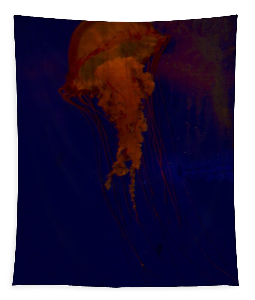 Jelly Fish Tapestry featuring the photograph Floating Along by Donna Brown