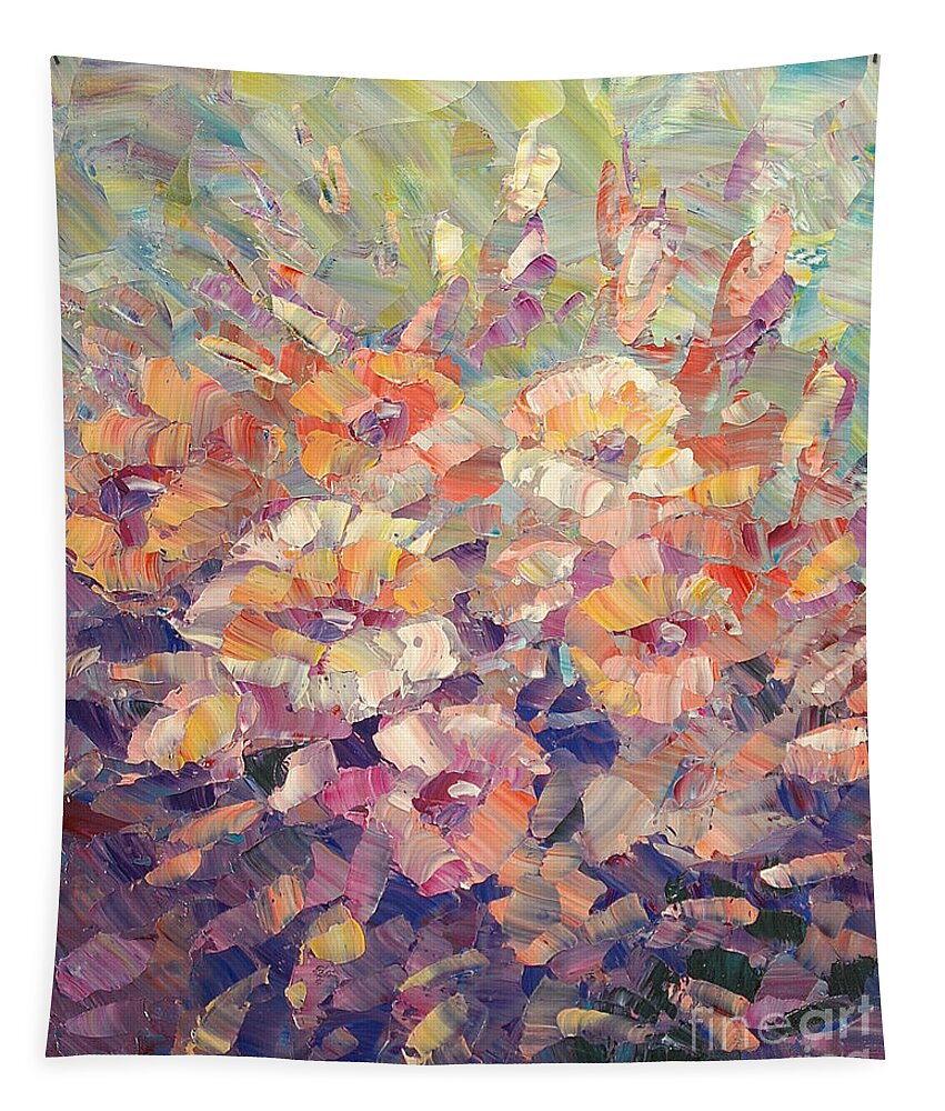 Floral Tapestry featuring the painting Flying Glory by Tatiana Iliina
