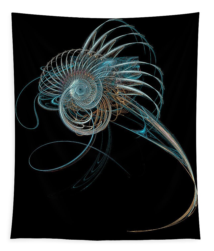 Fractal Tapestry featuring the digital art Fractal Shell by Ann Garrett