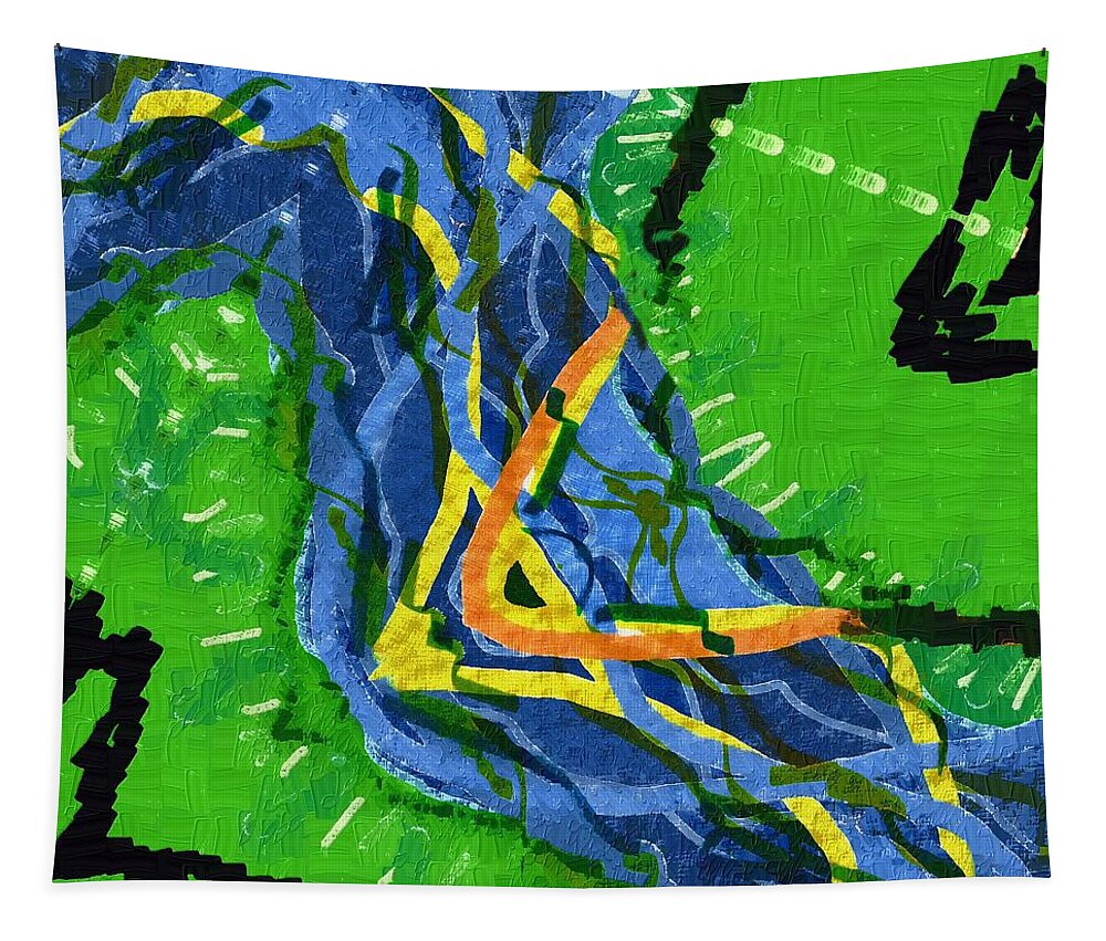 River Tapestry featuring the digital art Freedom River by Alec Drake