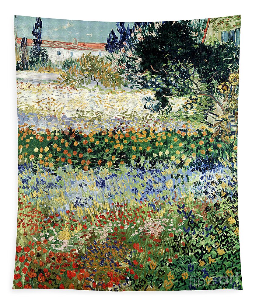 Garden In Bloom Tapestry featuring the painting Garden in Bloom by Vincent Van Gogh
