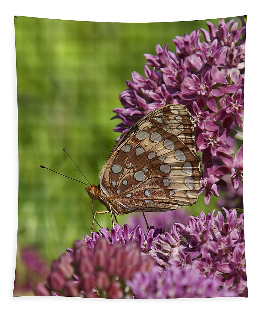 Marsh Tapestry featuring the photograph Great Spangled Fritillary DIN194 by Gerry Gantt