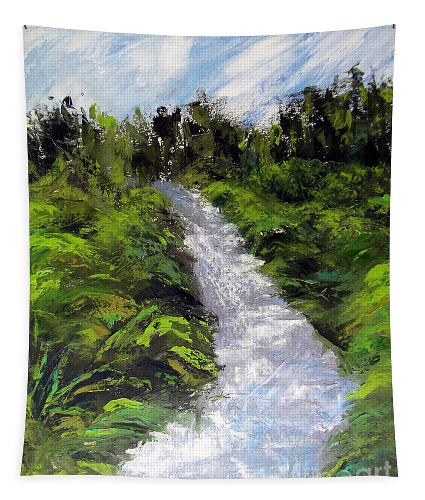 Wall Art Tapestry featuring the painting Green Spaces by Cynthia Parsons