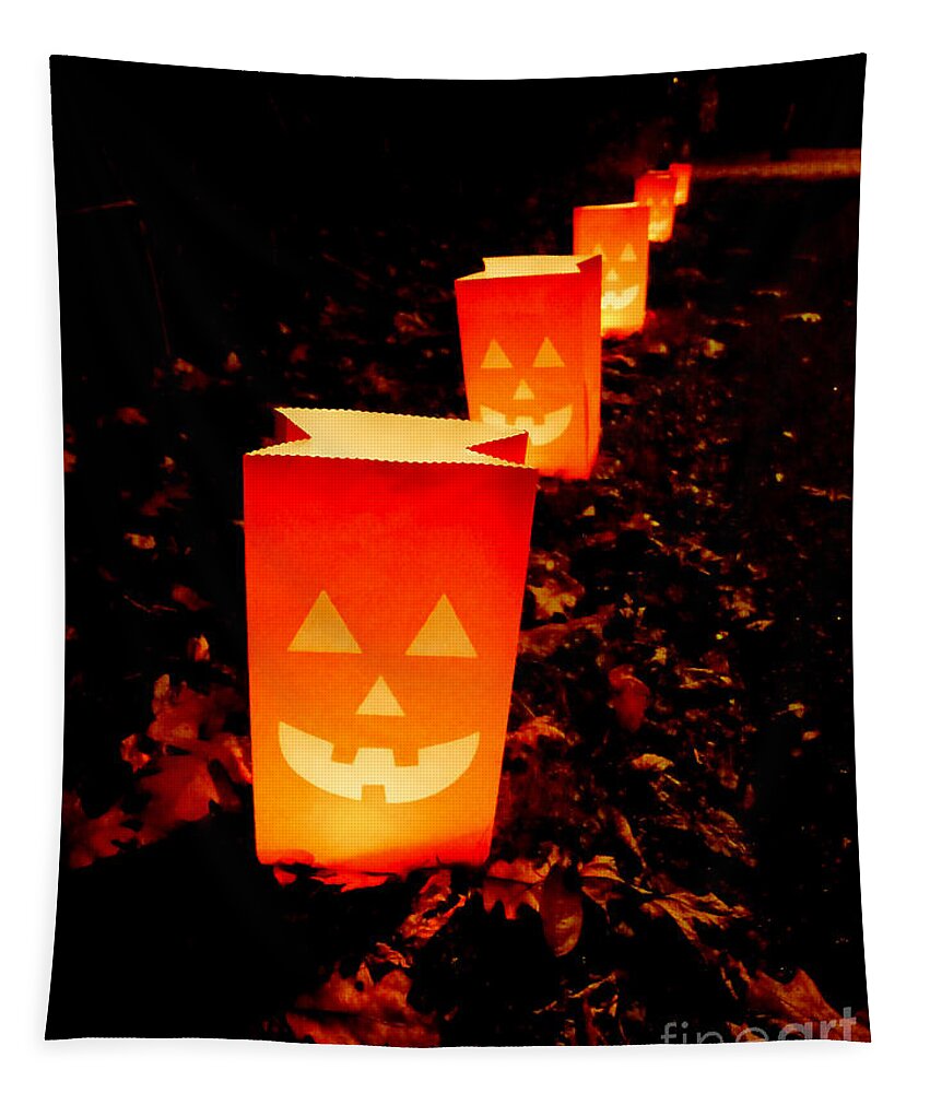 Halloween Tapestry featuring the photograph Halloween Paper Lanterns by Edward Fielding
