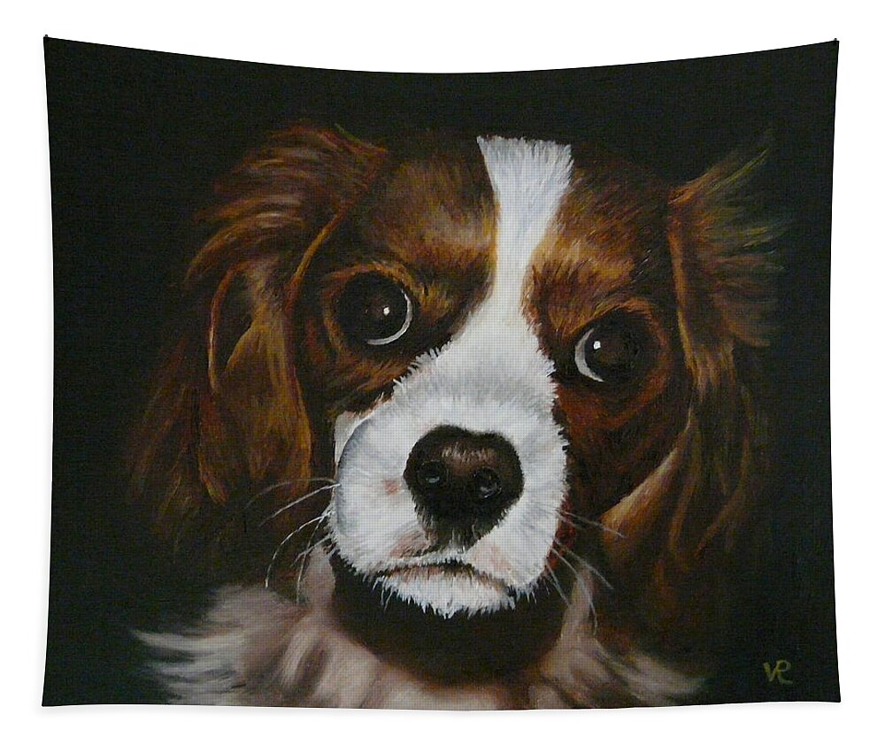 Puppy Tapestry featuring the painting Harley by Vic Ritchey