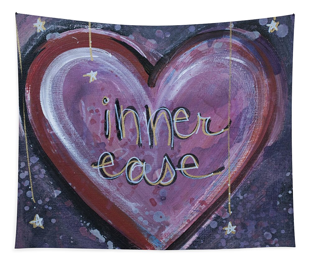 Heart Tapestry featuring the painting Heart of Inner Ease by Laurie Maves ART