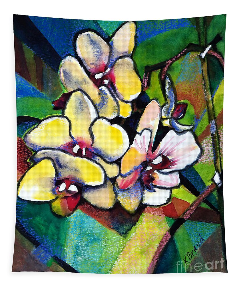 Paintings Tapestry featuring the painting Heart of the Orchid by Kathy Braud