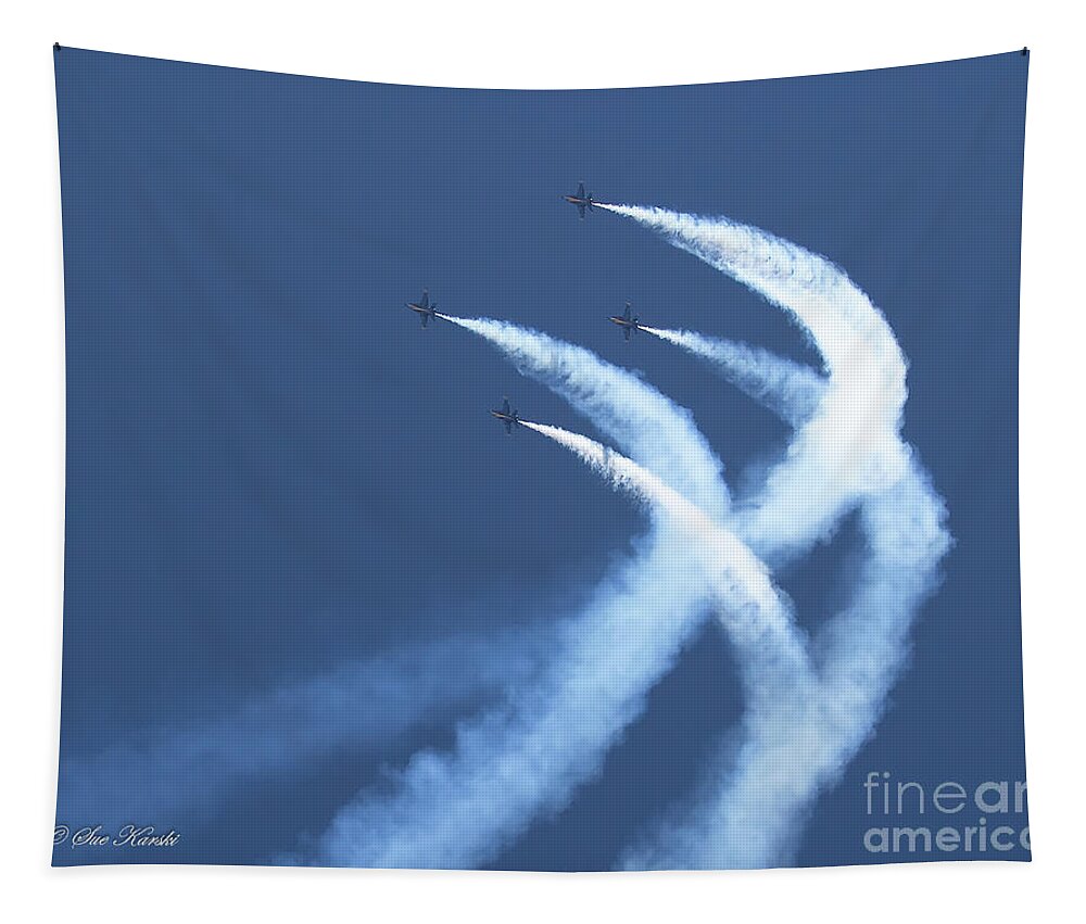 Airshow Tapestry featuring the photograph High Curve by Sue Karski