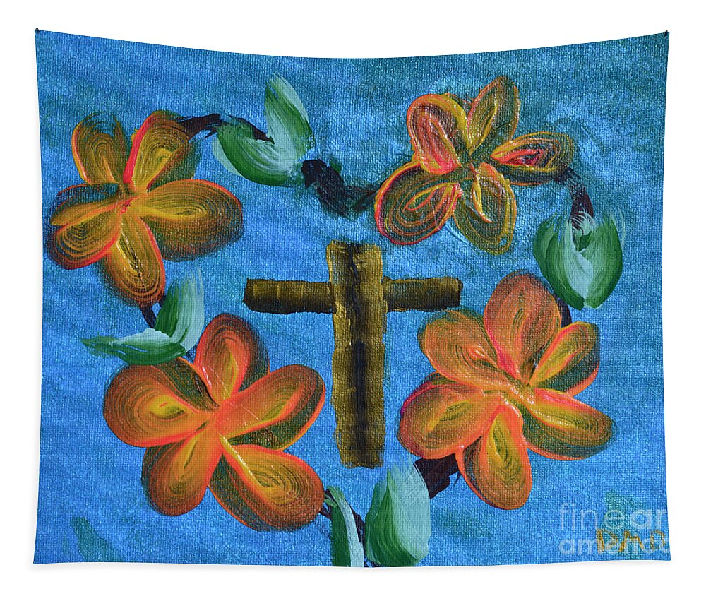 Heart Tapestry featuring the painting His Love For Us by Donna Brown