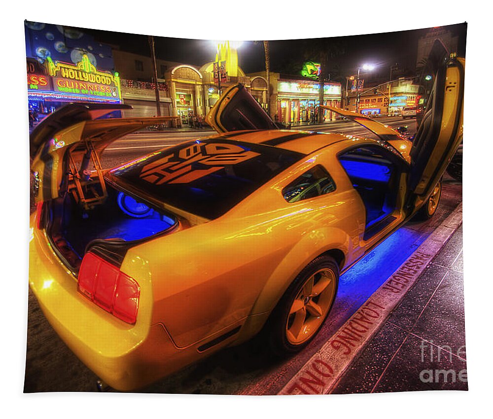 Yhun Suarez Tapestry featuring the photograph Hollywood Bumblebee by Yhun Suarez