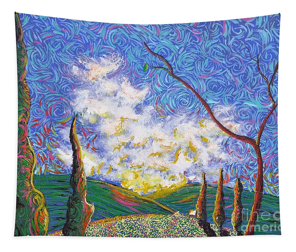 Landscapes Tapestry featuring the painting I Ask Y by Stefan Duncan