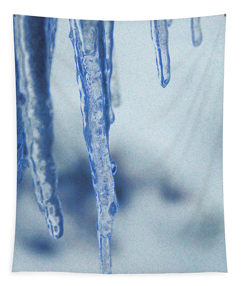 Blue Tapestry featuring the photograph Ice Ice Baby Blue by Michael Merry