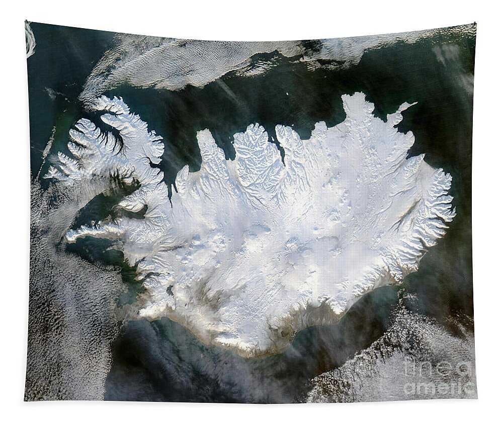 Satellite Tapestry featuring the photograph Iceland by Nasa