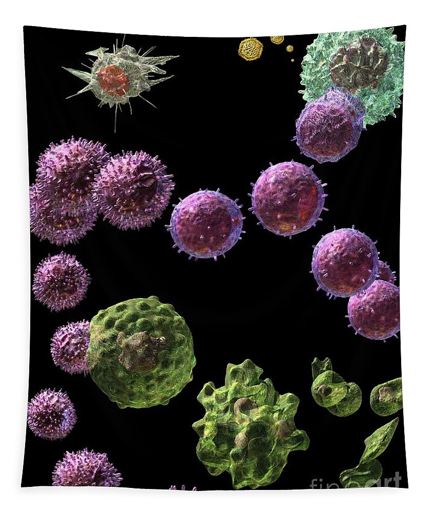 Antigens Tapestry featuring the digital art Immune Response Cytotoxic 2 by Russell Kightley