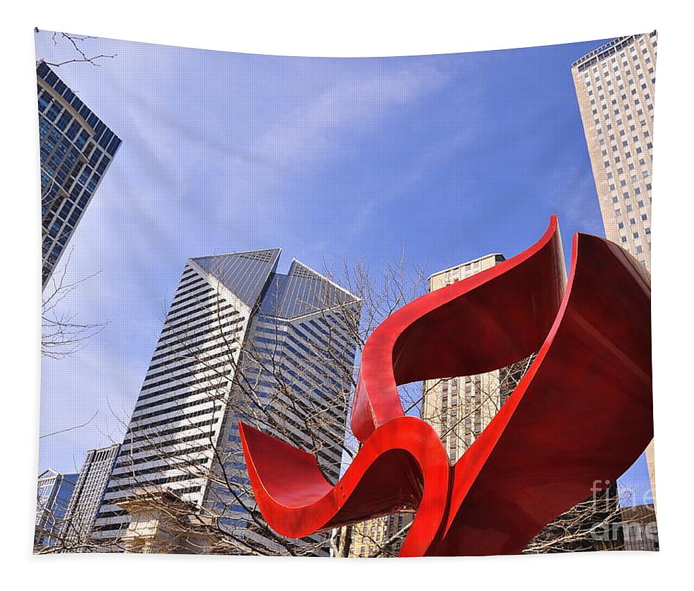 Millennium Park Chicago Tapestry featuring the photograph Just apposite by Dejan Jovanovic
